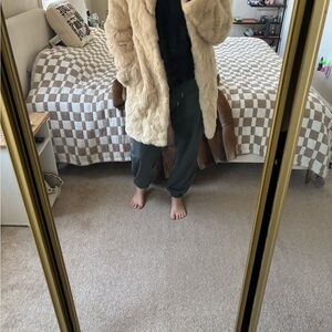 Luxurious Cream Rabbit Fur Coat